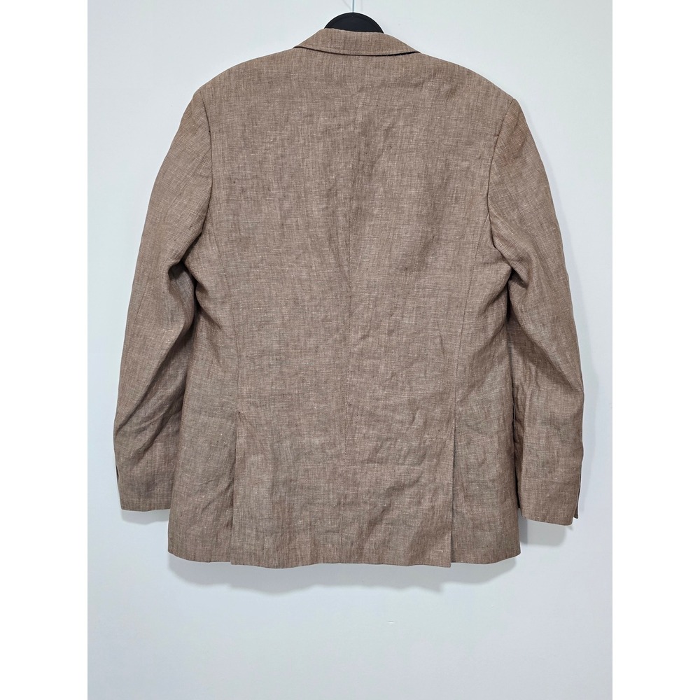 Marc Martin New York 100% Linen Blazer Mens 42R Tan Natural Fibers Preppy Resort - Picture 2 of 15